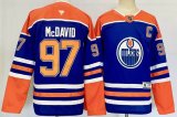 Youth Edmonton Oilers Connor Mcdavid #97 blue blue Ice Hockey jerseys-PD