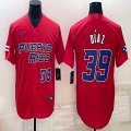 Puerto Rico Baseball #39 Edwin Diaz red 2023 World Baseball Classic Replica Player Jersey 01