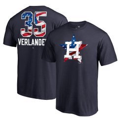 Men\'s Houston Astros Justin Verlander Fanatics Branded Navy 2018 Memorial Day Banner Wave Player T-Shirt