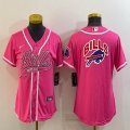 Women Nike Buffalo Bills blank pink baseball jerseys Joint name-BD 01