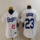 Women Nike Los Angeles Dodgers #23 Kirk Gibson white majestic baseball jerseys 01