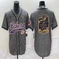 Nike Los Angeless Lakers #24 Kobe Bryant Hemp grey baseball jerseys Joint name MAMBA-BD 01