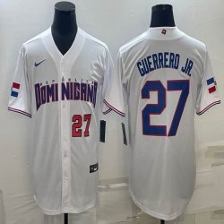 2023 World Cup Dominican Republic\'s #27 Vlad Guerrero Jr. white majestic baseball jerseys 04