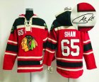 Chicago Blackhawks SHAW 65# Red hockey Hooded Sweatshirt-Signature