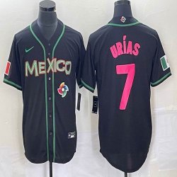 2023 World Cup Mexico #7 Julio Urias black majestic baseball jerseys 169