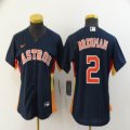 Women Nike Houston Astros #2 Alex Bregman dark blue majestic baseball jerseys