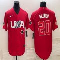 2023 World Cup #20 Pete Alonso red USA majestic baseball jerseys 11