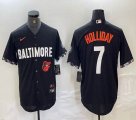 Nike Baltimore Orioles #7 Holliday black majestic baseball jersey-BD 02