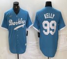 Nike Los Angeles Dodgers #99 Joe Kelly skyblue throwback MLB baseball Jersey