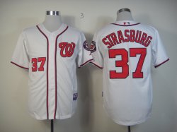 MLB Washington National 37 STRASBURG white Jerseys