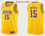 Los Angeles Lakers #15 Austin Reaves yellow NBA Jerseys Hot press font