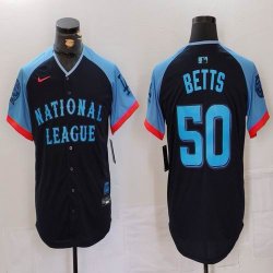 National League Dodgers #50 Mookie Betts Nike Navy 2024 MLB All-Star Game Limited Player Jersey 02