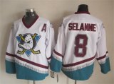 2015 Anaheim Ducks #8 Teemu Selanne white Stitched Ice Hockey Jersey