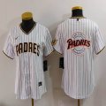 Women Nike San Diego Padres white MLB baseball jerseys-BD 04