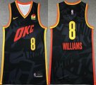 Nike Oklahoma City Thunder #8 Jalen Williams black nba jerseys city version