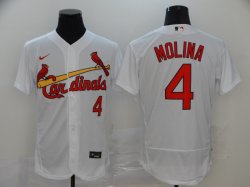 Nike St.Louis Cardinals #4 Yadier Molina white Flexbase Authentic Collection Jersey