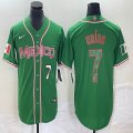 2023 World Cup Mexico #7 Julio Urias green red majestic baseball jerseys 185