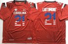 South Carolina Gamecock #21 Lattimore red usa flag college football jersey