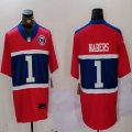 New York Giants #1 Malik Nabers Nike Century Red Alternate Player Game Jersey 01