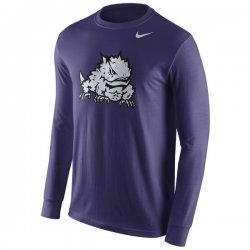 TCU Horned Frogs Nike Cotton Logo Long Sleeve T-Shirt - Anthracite