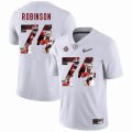 Custom Alabama Crimson Tide #74 Cam Robinson white fashion college football jersey