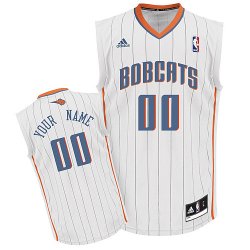 Charlotte Bobcats Custom white adidas Home Jersey for sale