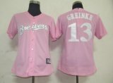 Milwaukee Brewers 13 Greinke Pink MLB Women Jerseys