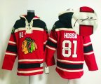 Chicago Blackhawks #81 Marian Hossa Red NHL Hooded Sweatshirt-Signature