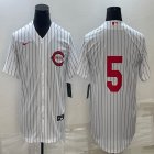 Nike Cincinnati Reds #5 White throwback mlb jerseys-BD