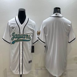 Nike Jacksonville Jaguars blank white baseball jerseys Joint name-BD