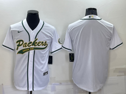 Nike Green Bay Packers blank white baseball jerseys Joint name-BD