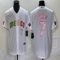 2023 World Cup Mexico #7 Julio Urias white majestic baseball jerseys 89