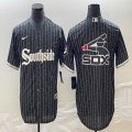 Nike Chicago White Sox blank black majestic baseball jersey big logo 04