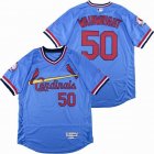 St.Louis Cardinals 50 Adam Wainwright Skyblue Flexbase Authentic Collection Jersey-SG