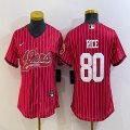 Youth Nike 49ers #80 Jerry Rice red baseball jerseys Joint name-BD