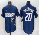 Nike Detroit Tigers #20 Spencer Torkelson blue Majestic baseball jerseys city version 02