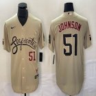 Nike Arizona Diamondbacks #51 Randy Johnson beige mlb jerseys-BD