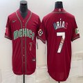 2023 World Cup Mexico #7 Julio Urias red blank majestic baseball jerseys 19