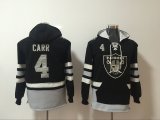 Oakland Raiders #4 Derek Carr black nfl Hooded Sweatshirt