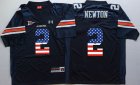 Auburn Tigers #2 Newton dark blue usa flag college ncaa jersey