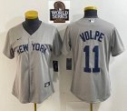 Women Nike New York Yankees #11 Anthony Volpe gray MLB baseball Jersey