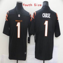 Youth Nike Cincinnati Bengals #1 Ja\'Marr Chase black Color Rush Limited Jersey-BD