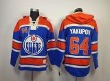 Reebok Edmonton Oilers YAKUPOV 64 blue NHL Hooded Sweatshirt