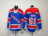 2013 New York Rangers #61 Rick Nash Blue NHL Hooded Sweatshirt