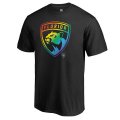 Men's Florida Panthers Fanatics Branded Black Rainbow Pride T-Shirt