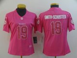 Women Pittsburgh Steelers #19 Smith-Schuster Nike pink Color Rush Limited Jersey