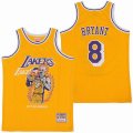 Los Angeles Lakers #8 Kobe Bryant Yellow throwback nba basketball jerseys with Offset font-SG