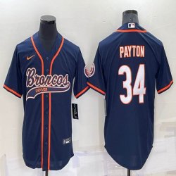 Nike Chicago Bears #34 Walter Payton blue baseball jerseys Joint name-BD