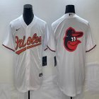 Nike Baltimore Orioles Blank White majestic baseball jersey big logo-BD