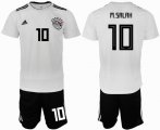 2018 World Cup Egypt team #10 M.SALAH white black soccer jersey away